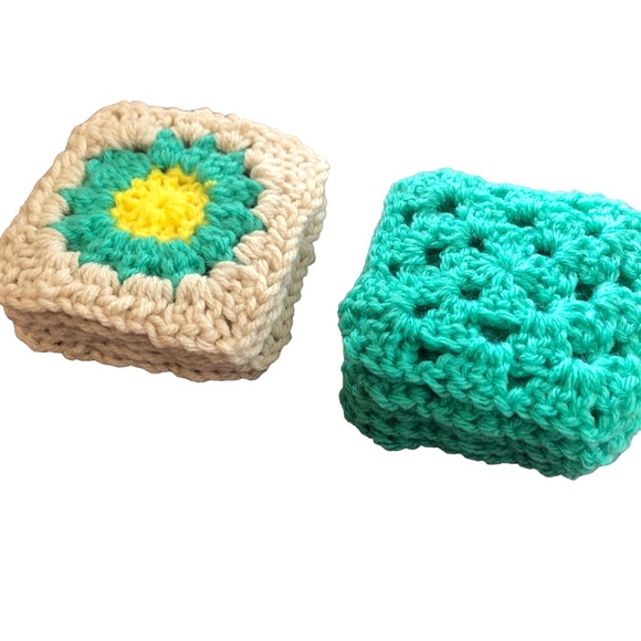 10 Handmade Granny Square Blocks for Afghans, Bags, Hats DYI PROJECTS 4”x 4” - Picture 13 of 13